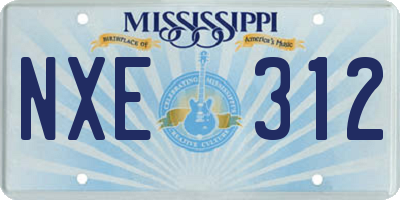 MS license plate NXE312