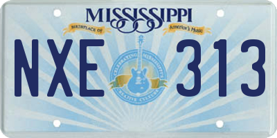 MS license plate NXE313