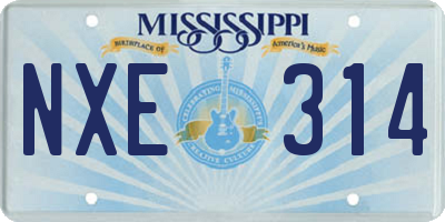 MS license plate NXE314