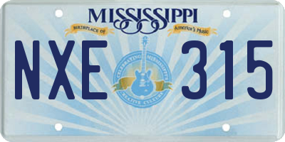 MS license plate NXE315