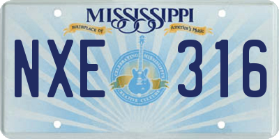 MS license plate NXE316