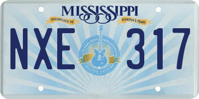 MS license plate NXE317