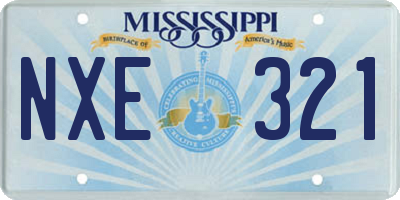 MS license plate NXE321