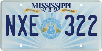 MS license plate NXE322