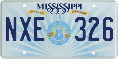 MS license plate NXE326
