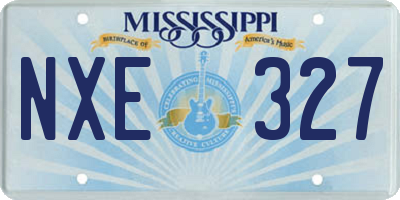 MS license plate NXE327