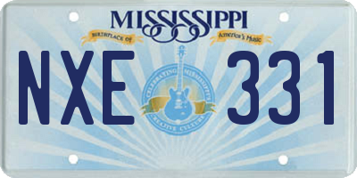MS license plate NXE331