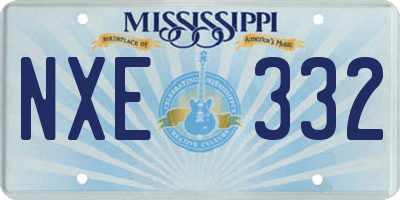 MS license plate NXE332