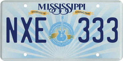 MS license plate NXE333