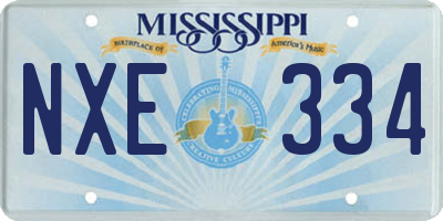 MS license plate NXE334