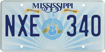 MS license plate NXE340