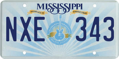 MS license plate NXE343