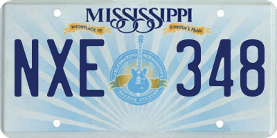 MS license plate NXE348