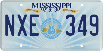 MS license plate NXE349