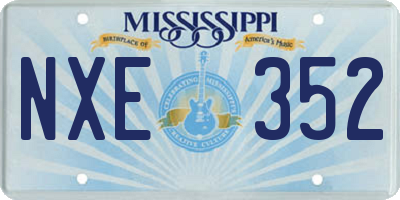 MS license plate NXE352