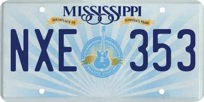 MS license plate NXE353