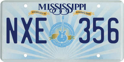MS license plate NXE356