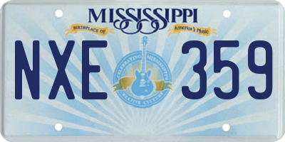 MS license plate NXE359
