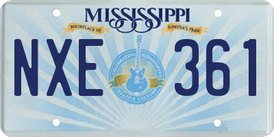 MS license plate NXE361
