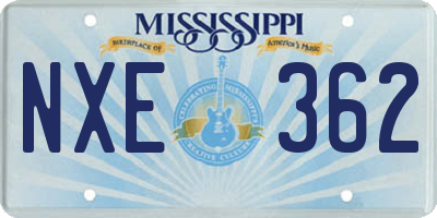 MS license plate NXE362
