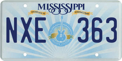 MS license plate NXE363