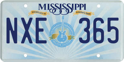 MS license plate NXE365
