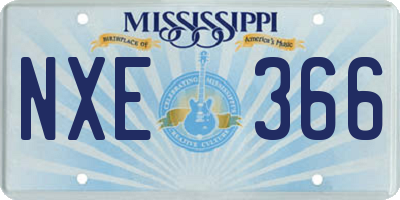 MS license plate NXE366