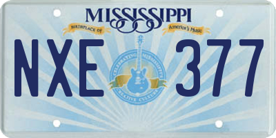 MS license plate NXE377