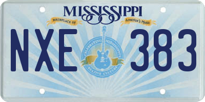 MS license plate NXE383