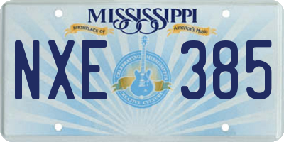 MS license plate NXE385