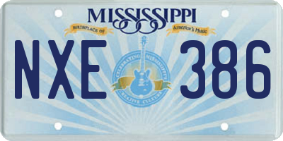 MS license plate NXE386