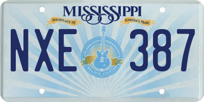 MS license plate NXE387