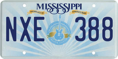 MS license plate NXE388