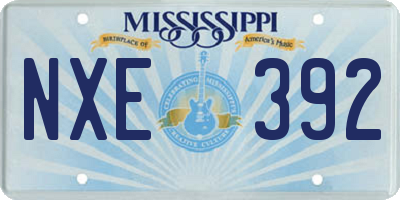 MS license plate NXE392