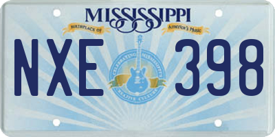 MS license plate NXE398