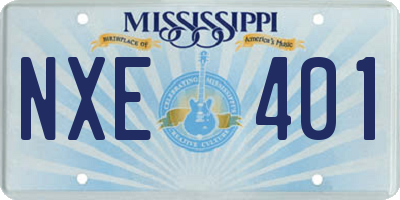 MS license plate NXE401