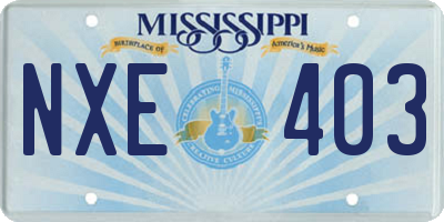MS license plate NXE403