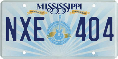 MS license plate NXE404