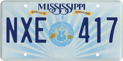 MS license plate NXE417