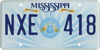 MS license plate NXE418