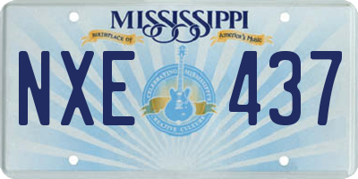 MS license plate NXE437