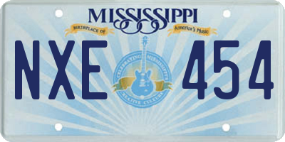 MS license plate NXE454