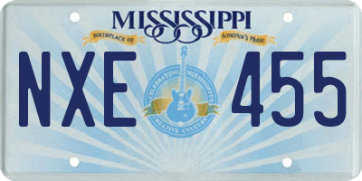 MS license plate NXE455