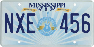 MS license plate NXE456