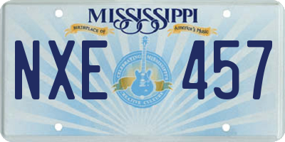 MS license plate NXE457