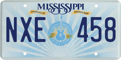 MS license plate NXE458