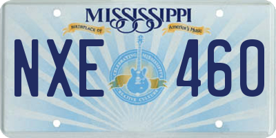 MS license plate NXE460
