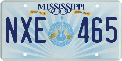 MS license plate NXE465
