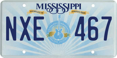 MS license plate NXE467