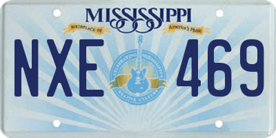 MS license plate NXE469